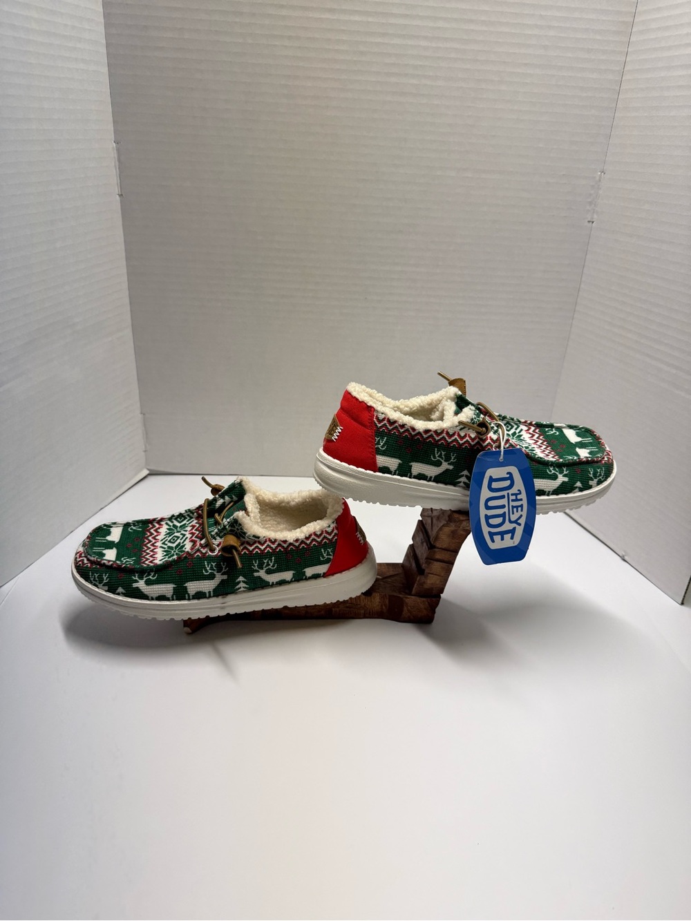 Hey Dude Wendy Ugly Sweater Women's 6 Slip On Shoes Faux Sherpa Lined NEW No Box